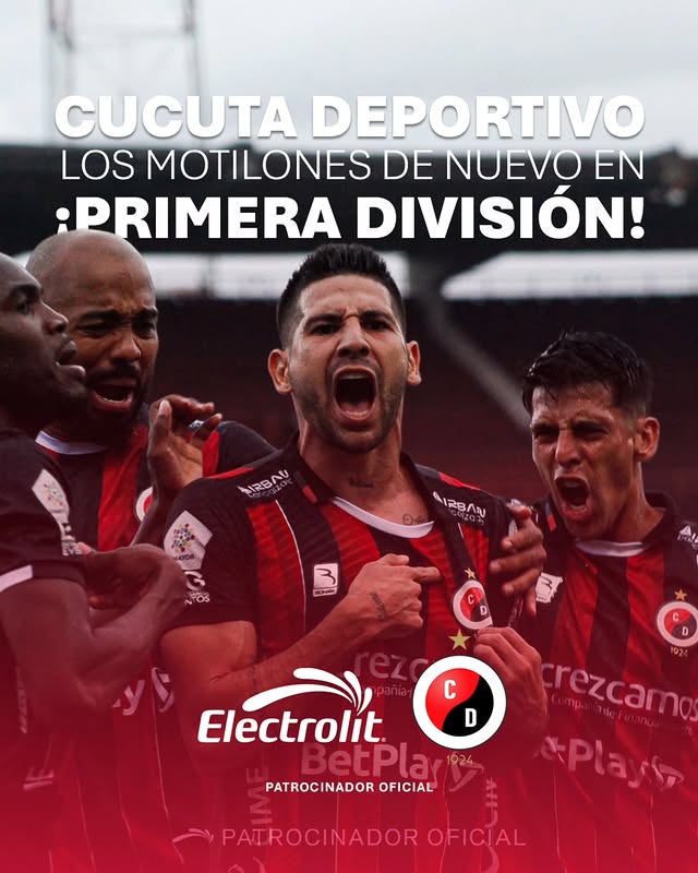 Instagram post by @cucutaoficial for Electrolit. Caption reads: [...] con cada partido de la liga. Electrolit....