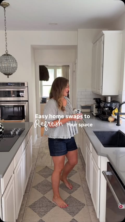Instagram post by @audreymadstowe for Wayfair. Caption reads: [...] and these swaps helped thanks to @Wayfair....