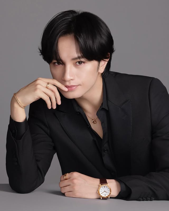 Instagram post by @kento.nakajima_313 for Bulgari. Caption reads: A new, brilliant chapter begins as Bvlgari proudly....