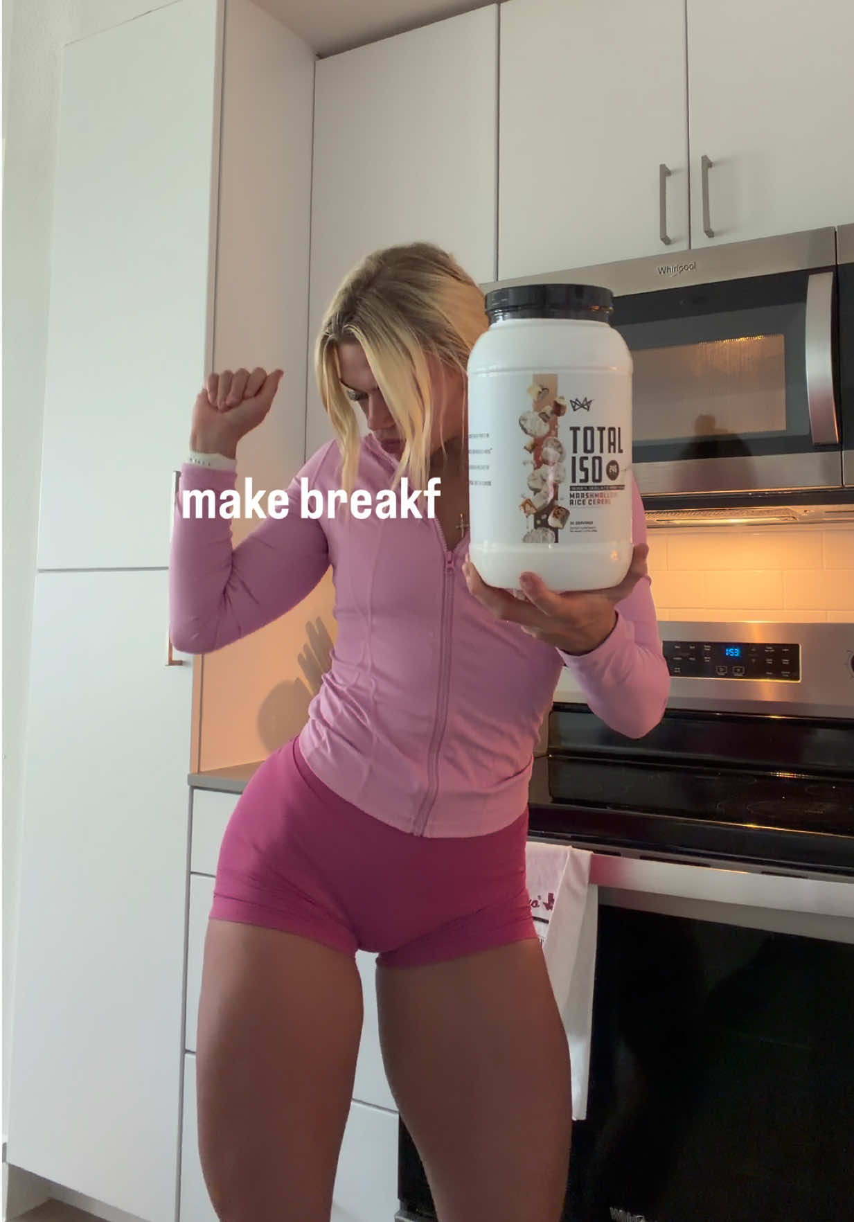 TikTok post by @pumpswithpenny for Cutler Nutrition. Caption reads: [...] marshmallow rice cereal from @Cutler....