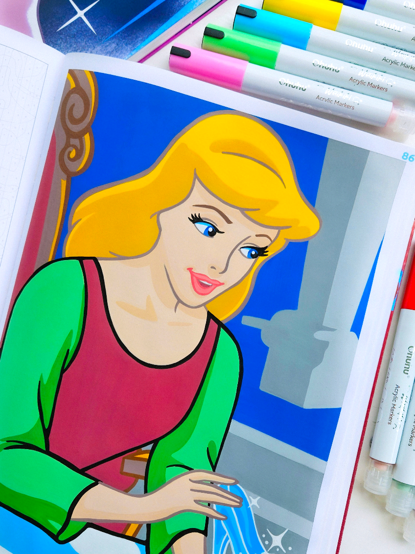 TikTok post by @saradisneygirl for Ohuhu. Caption reads: [...] out the Waikiki acrylic paint pens by Ohuhu....