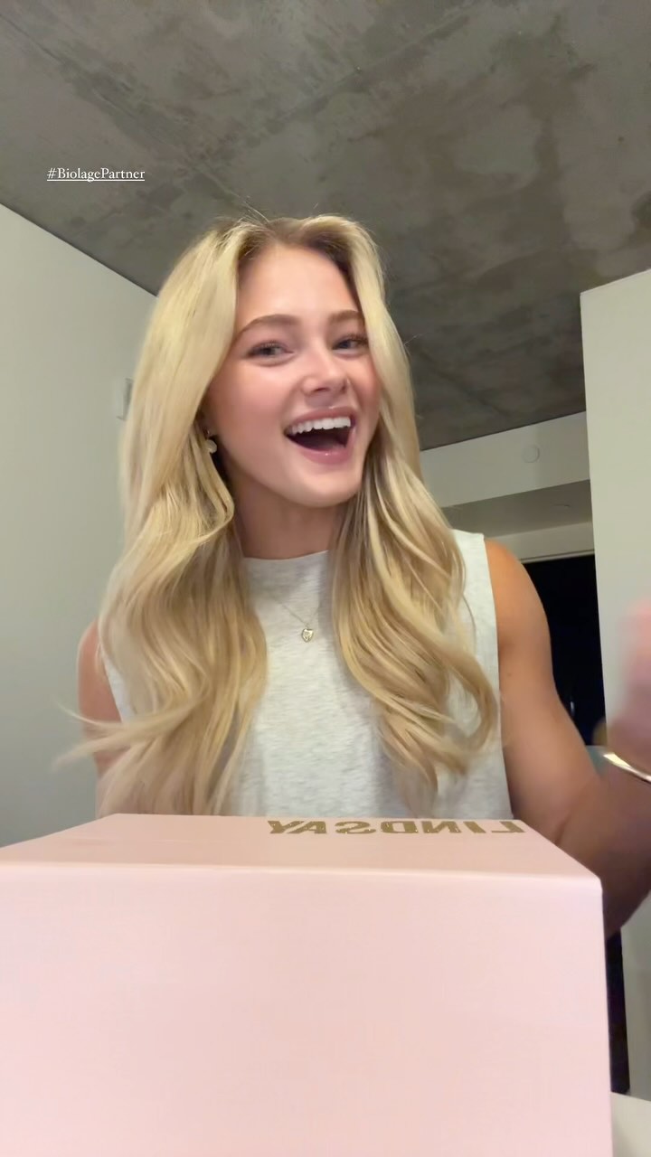 Instagram post by @ryleearnold1 for Biolage. Caption reads: Putting together this gift for @lindsarnold to....