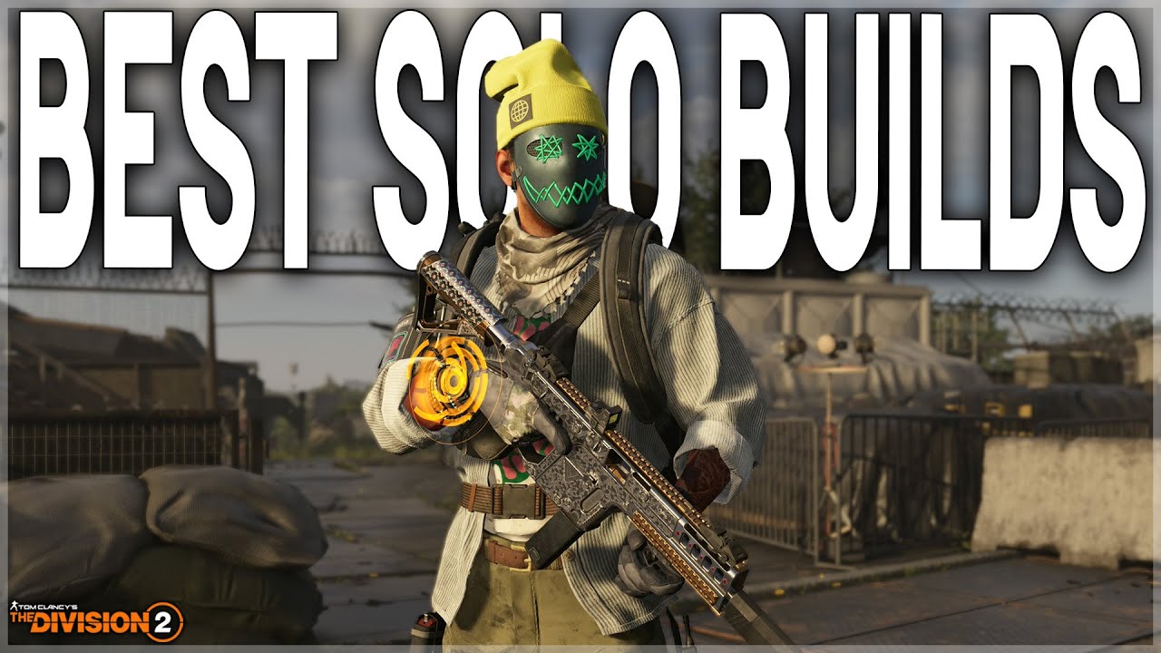 YouTube post by @NothinButSkillz for KontrolFreek. Caption reads: The Division 2 BEST 3 SOLO BUILDS for New &....