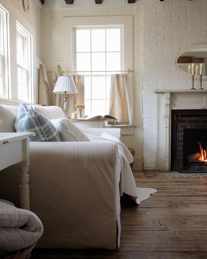 Instagram post by @farmhouse5540 for Sixpenny. Caption reads: Our new @sixpennyhome ELIAS sofa is everyone’s new....