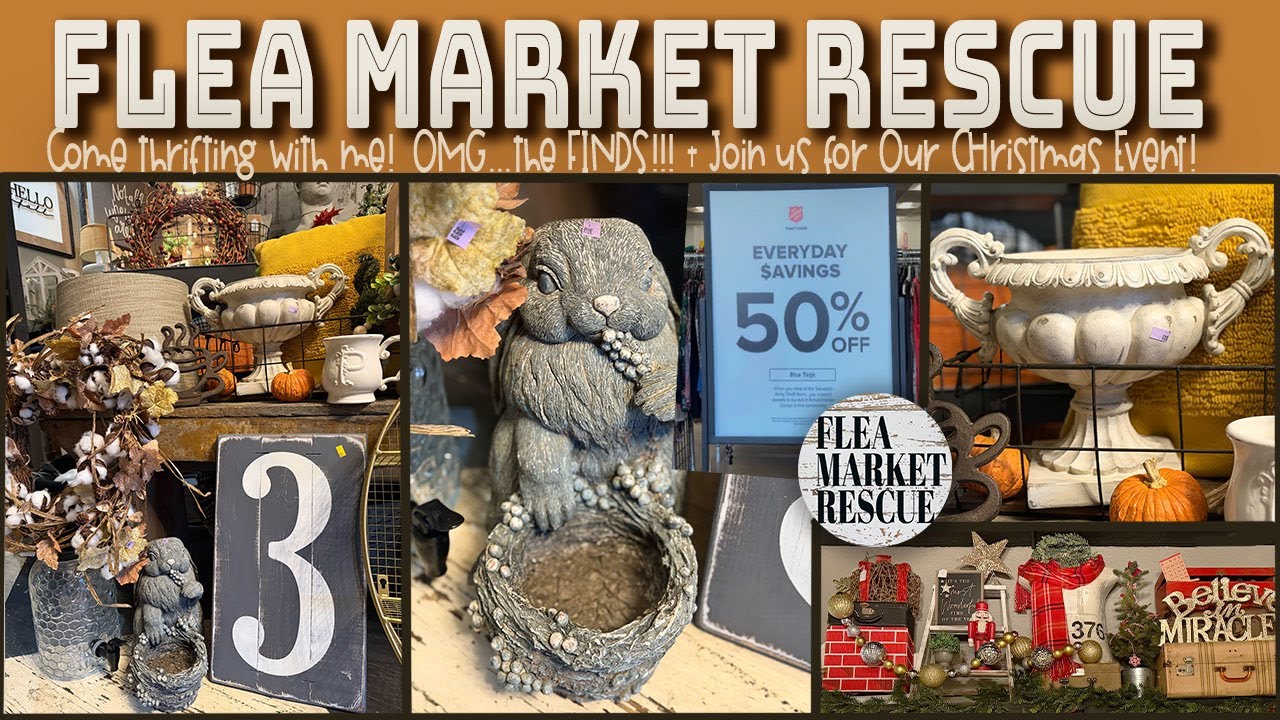 YouTube post by @FLEAMARKETRESCUE for Glowforge. Caption reads: COME SHOP FOR THRIFTED HOME DECOR FINDS TO RESELL....