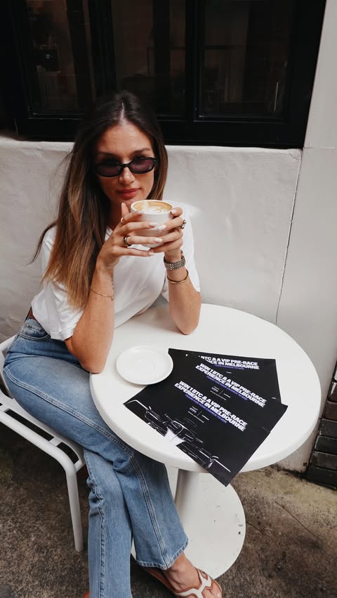 Instagram post by @amypejkovic for Coinbase. Caption reads: [...] want to miss out. @astonmartinf1 and....