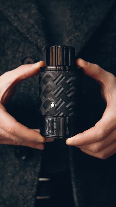 Instagram post by @adamgonon for Montblanc. Caption reads: The newest fragrance from @montblanc , Explorer....