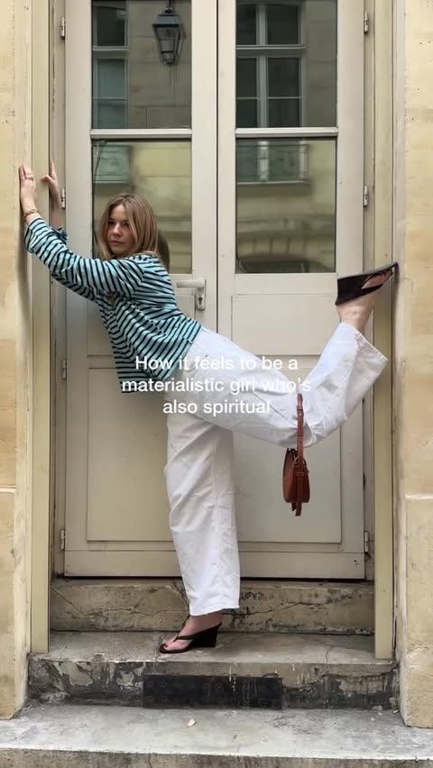 Instagram post by @camille.mast for POLÈNE. Caption reads: Why choose? I love being both @polene_paris.