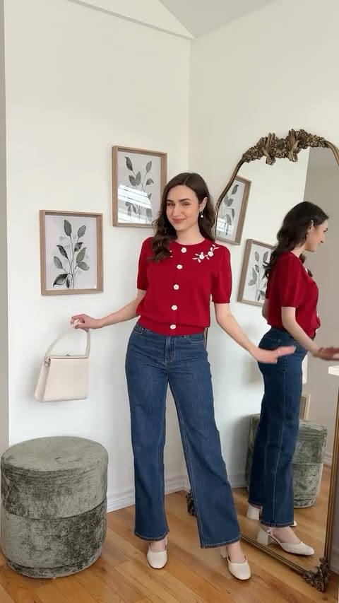 Instagram post by @stylewithangelica for Goelia. Caption reads: Spring wardrobe ready @goelia_official Use code....