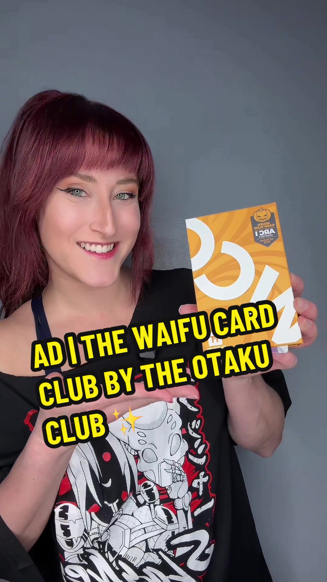 TikTok post by @eryn_not.erin for The Otaku Box. Caption reads: [...] | Introducing the Waifu Card Club by @The....