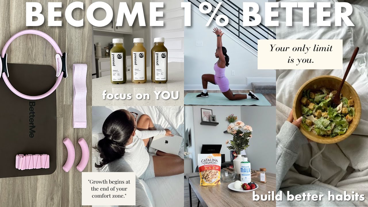 YouTube post by @janet.ndomahina for Classpass. Caption reads: HOW TO BECOME 1% BETTER EVERY DAY, build BETTER....