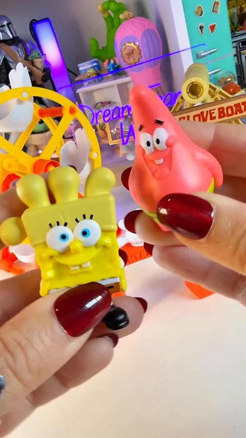 Instagram post by @dreamteamsworld for Five Below. Caption reads: [...] go to Glove World! #asmr #spongebob....