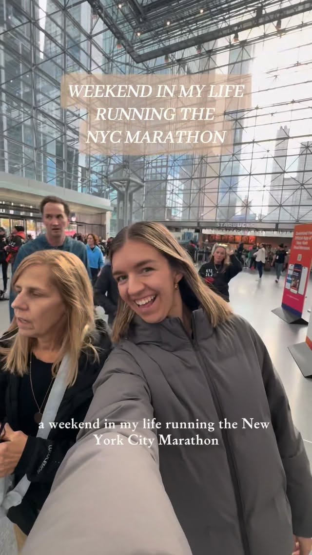 Instagram post by @jessrhood for New Balance. Caption reads: NYCM WEEKEND might be one of the best weekends of....
