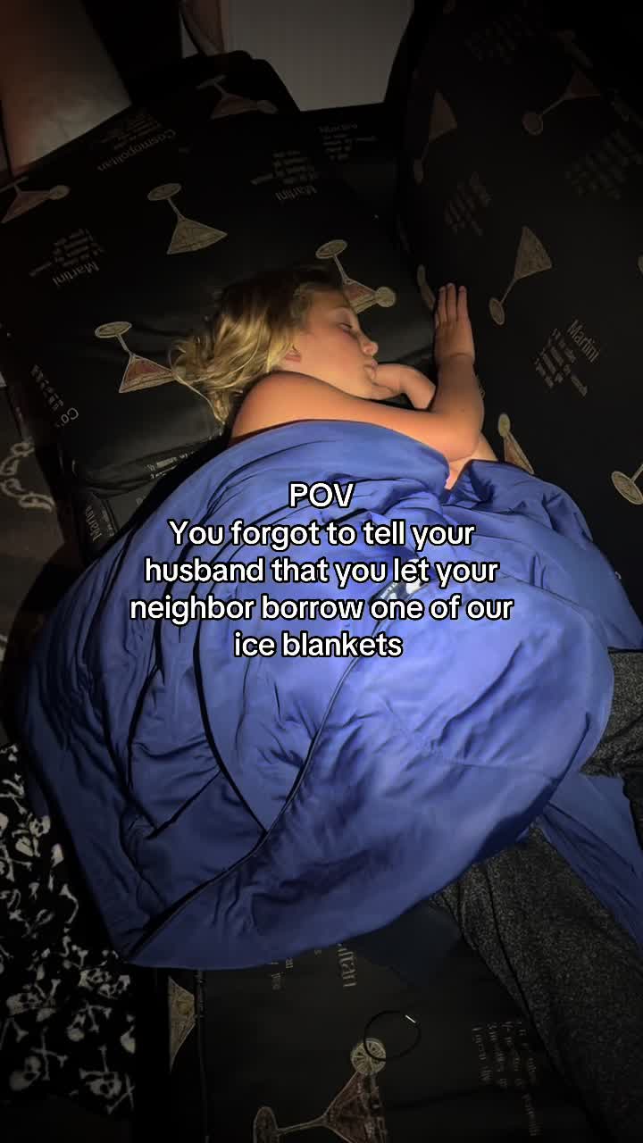 TikTok post by @brandeemulligan for Ice Blankets. Caption reads: [...] kids got a good night sleep 😅🏀❄️ @Ice....