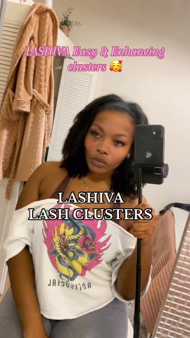 TikTok post by @kaylaa4k for Lashiva. Caption reads: Thanks to @Lashiva I can rock these flawless....