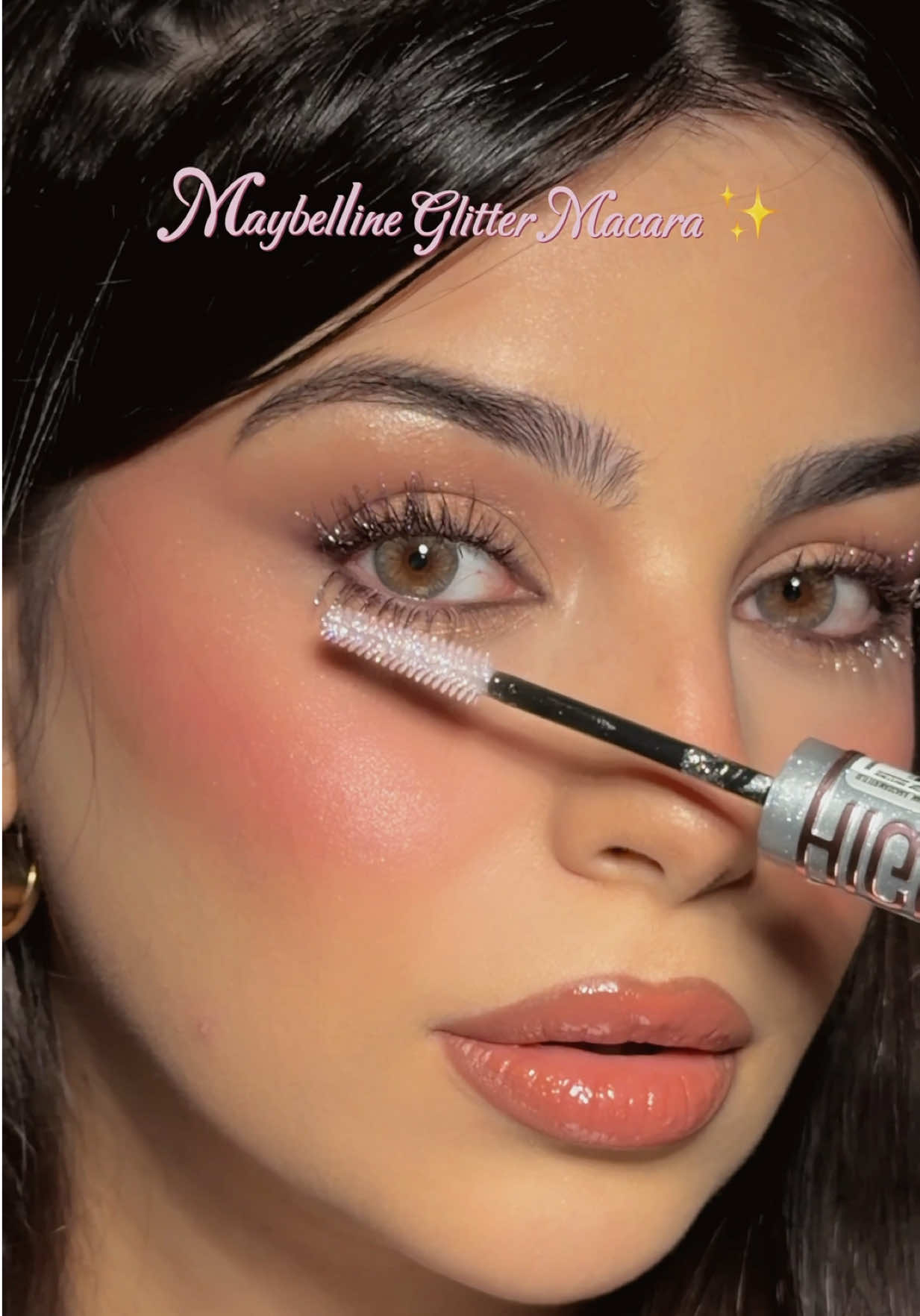 TikTok post by @sewargharz for Maybelline Arabia. Caption reads: [...] ❤️‍🔥 Lashes can sparkle with this....