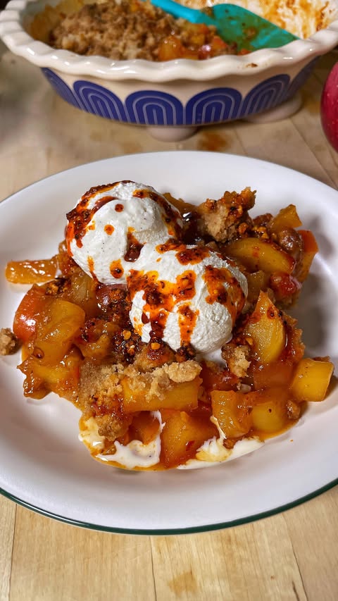 Instagram post by @jamesyworld for Yes Apples. Caption reads: SPICY APPLE CRUMBLE 🍎🌶️

Meet the SPICY cousin....