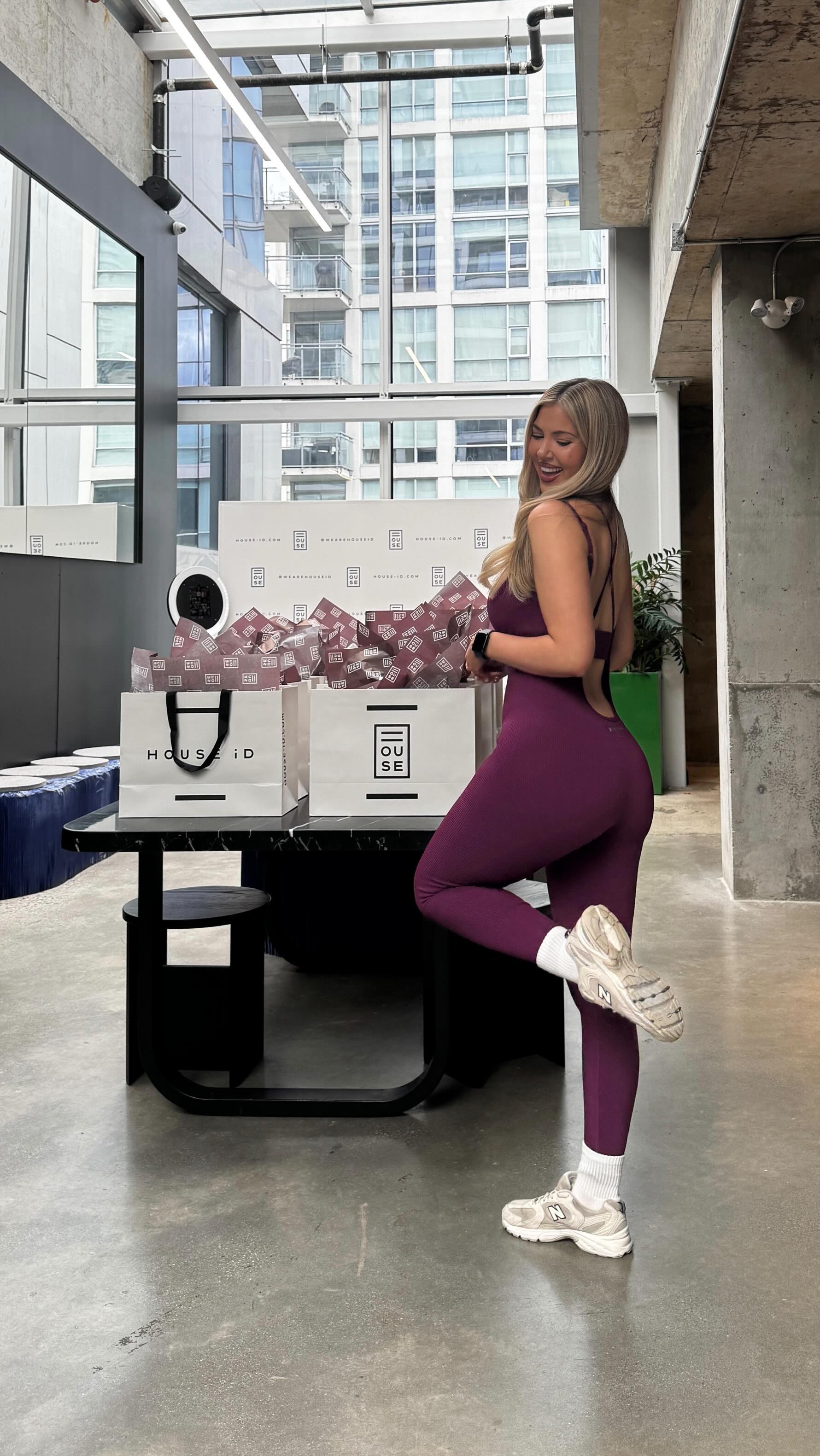 Instagram post by @sophiapierson for Breeze Balm. Caption reads: Introducing Sophia’s Cherry Lux smoothie now....