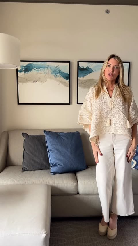 Instagram post by @torimellott for tuckernuck. Caption reads: [...] artwork & pillows…just focus on the....