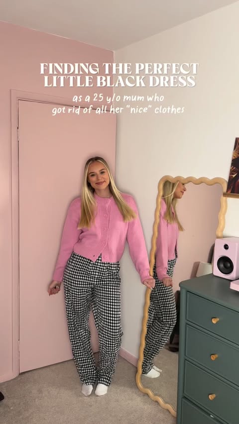 Instagram post by @alexandremiwren for OH POLLY. Caption reads: let’s find the perfect little black dress!🥹 3....