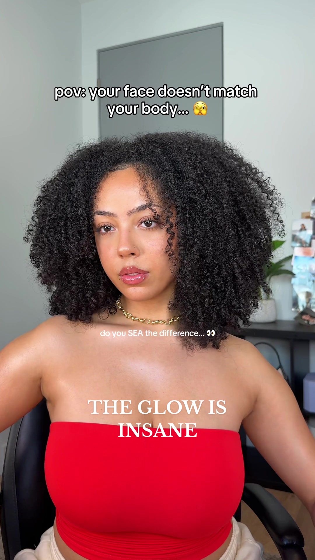 TikTok post by @alexabeckford for OSEA Malibu. Caption reads: i’ve never glowed like this in my LIFE 🫢✨ the....