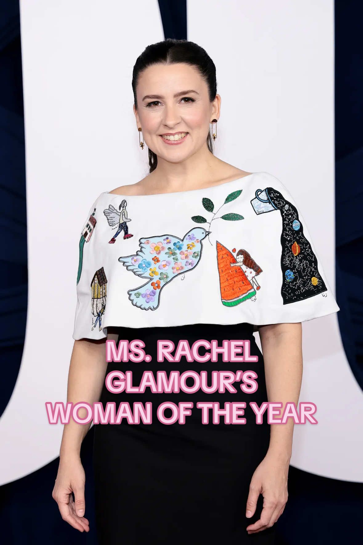 TikTok post by @5arahpop for Glamour. Caption reads: [...] Rachel you’re a light in this world ....