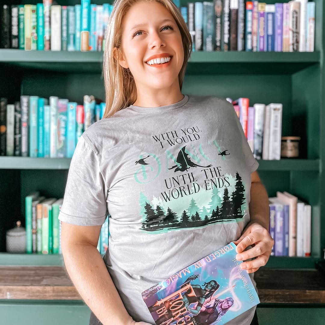 Instagram post by @buildingourbookshelves for Fae Crate. Caption reads: [...] like by you? Im actually wearing this....
