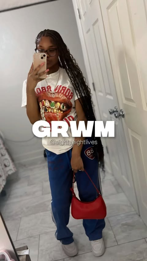 Instagram post by @laailamilann for DopeSkill. Caption reads: [...] 💙 are you copping the sweats? -tee:....