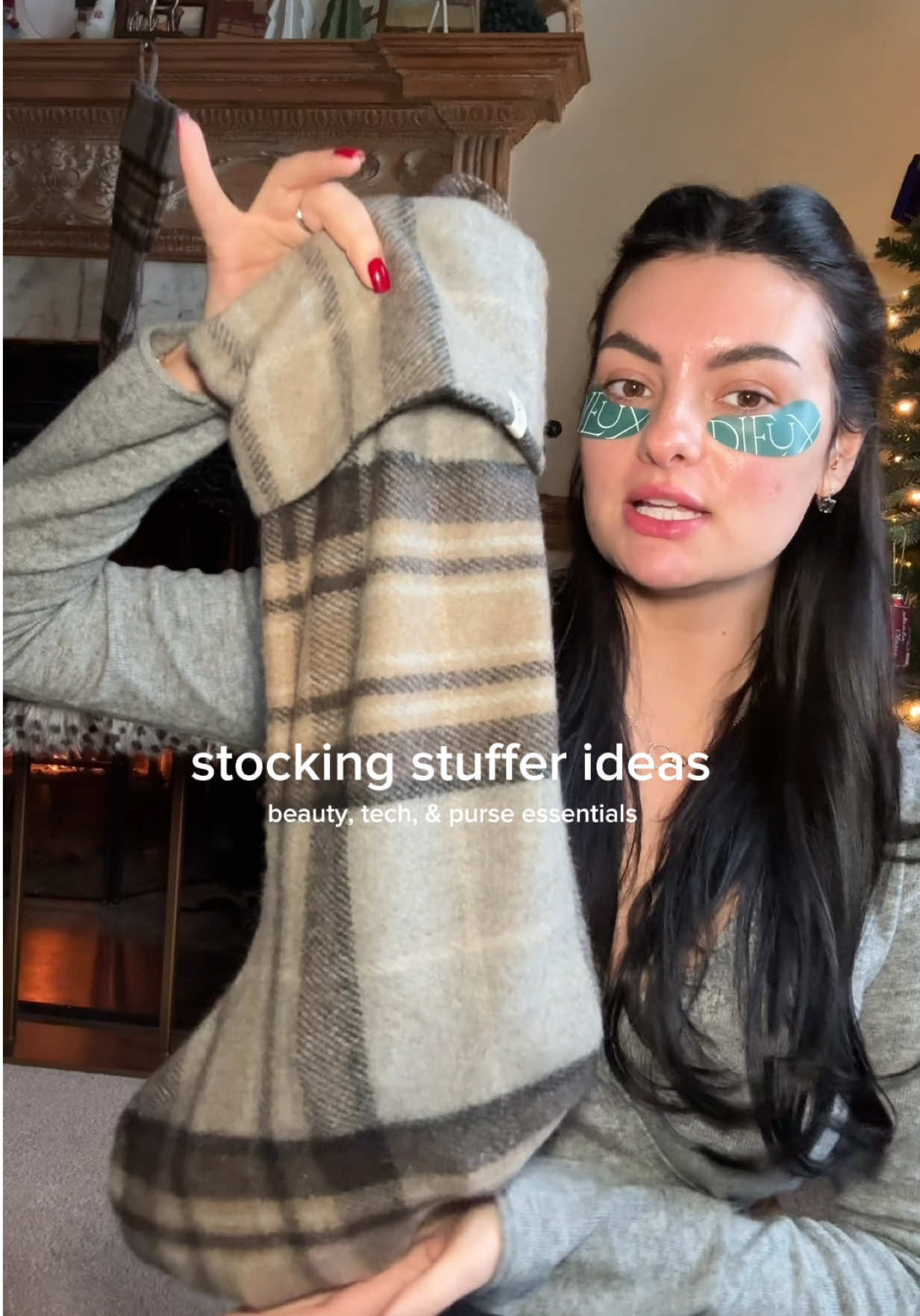 TikTok post by @mary_skinner for Dieuxskin. Caption reads: stocking stuffer ideas ♡ the last day to order....
