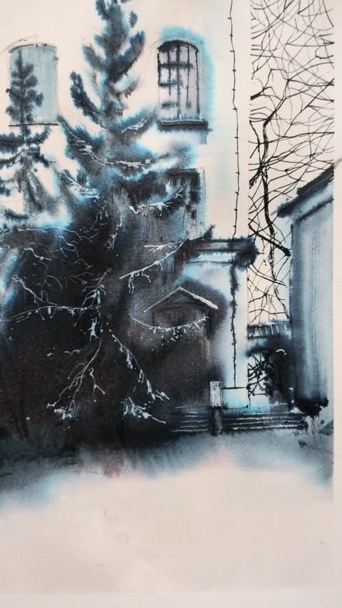 Instagram post by @ravik_art for Ferris Wheel Press. Caption reads: I didn't control the ink, I danced with it.
Two....