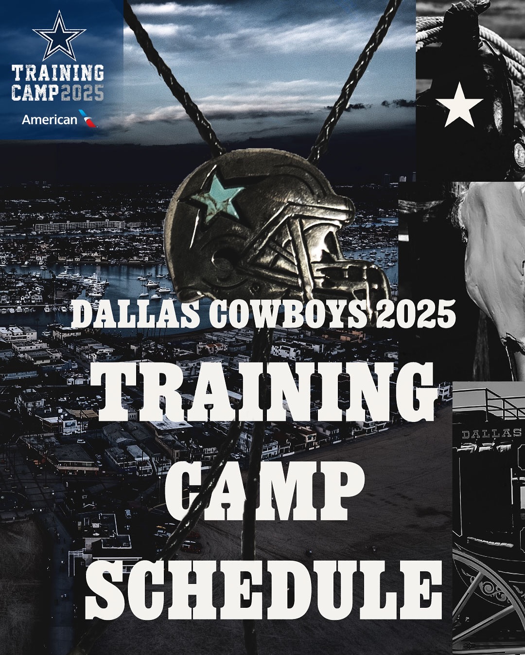 Instagram post by @dallascowboys for American Airlines. Caption reads: west coast work trip ☀️📆

more info in bio....