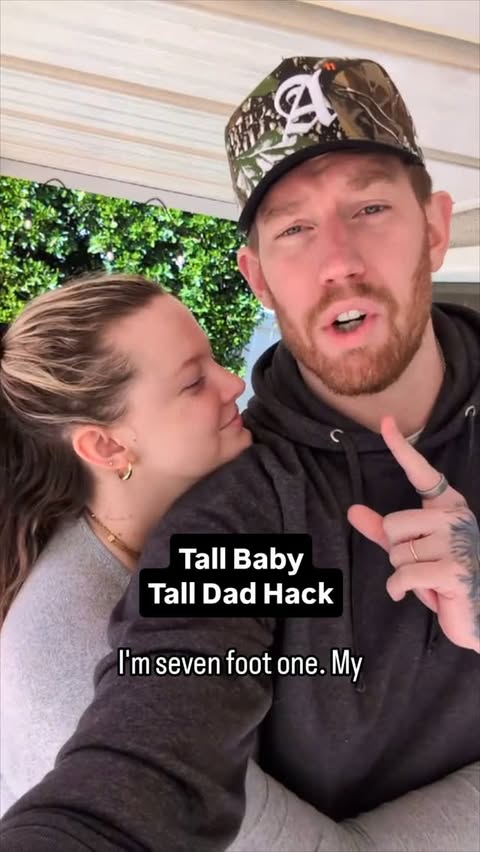 Instagram post by @bigbeaubrown for Nanit. Caption reads: Tall Dad tall Baby Hack. @get_nanit and....