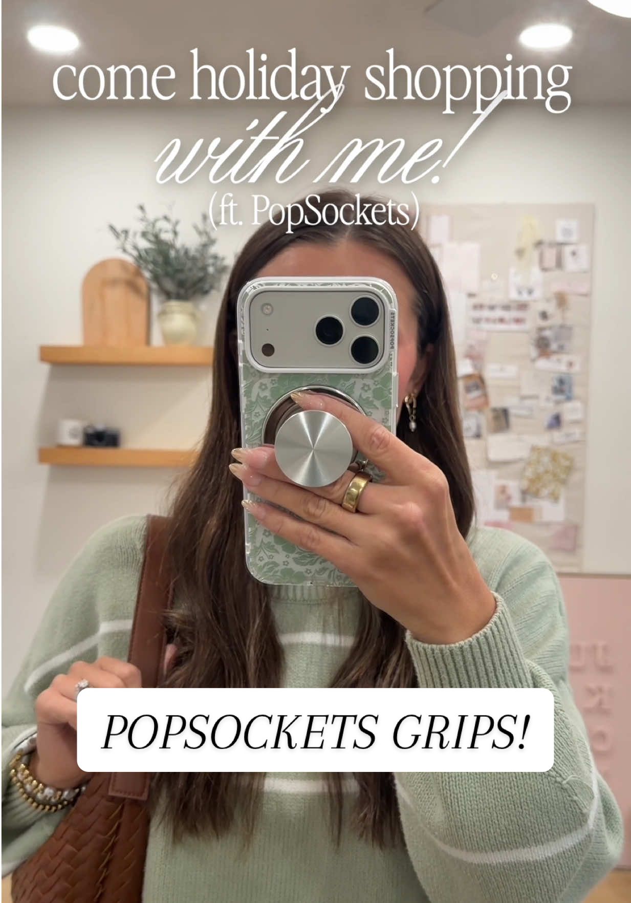 TikTok post by @juliakcrist for PopSockets. Caption reads: [...] some holiday shopping today, & my....