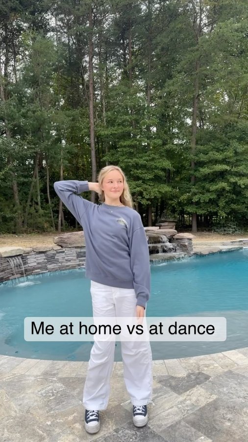 Instagram post by @dancerclaire_bu for Dancewear Solutions. Caption reads: Dance makes everything better❤️....