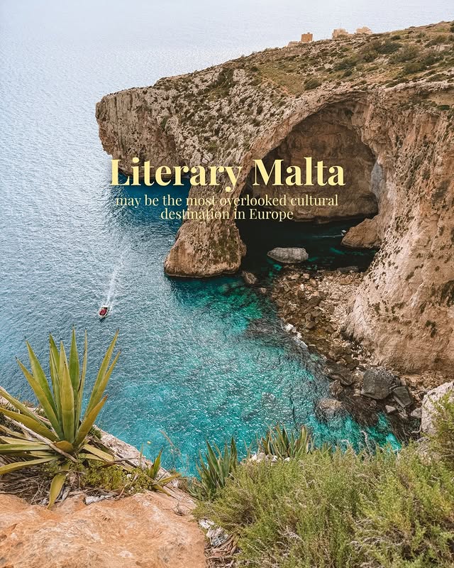 Instagram post by @prettybookplaces for VisitMalta. Caption reads: [...] a cultural city break to Malta 🇲🇹....