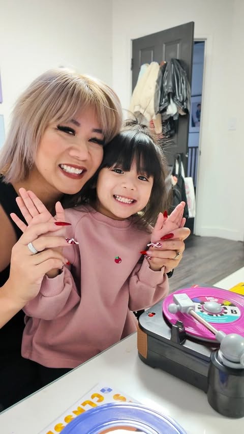 Instagram post by @thecassiepaige for Fisher-Price. Caption reads: @mattel and @fisherprice kindly sent us this....