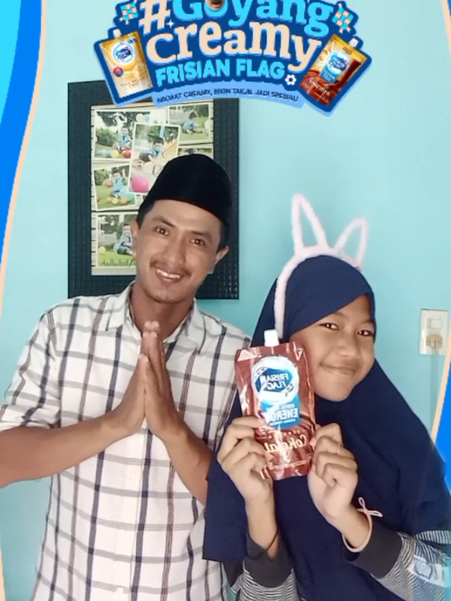 TikTok post by @rikicunel for Frisian Flag Indonesia. Caption reads: #GoyangCreamyFrisianFlag @frisian flag Haii ikutan....