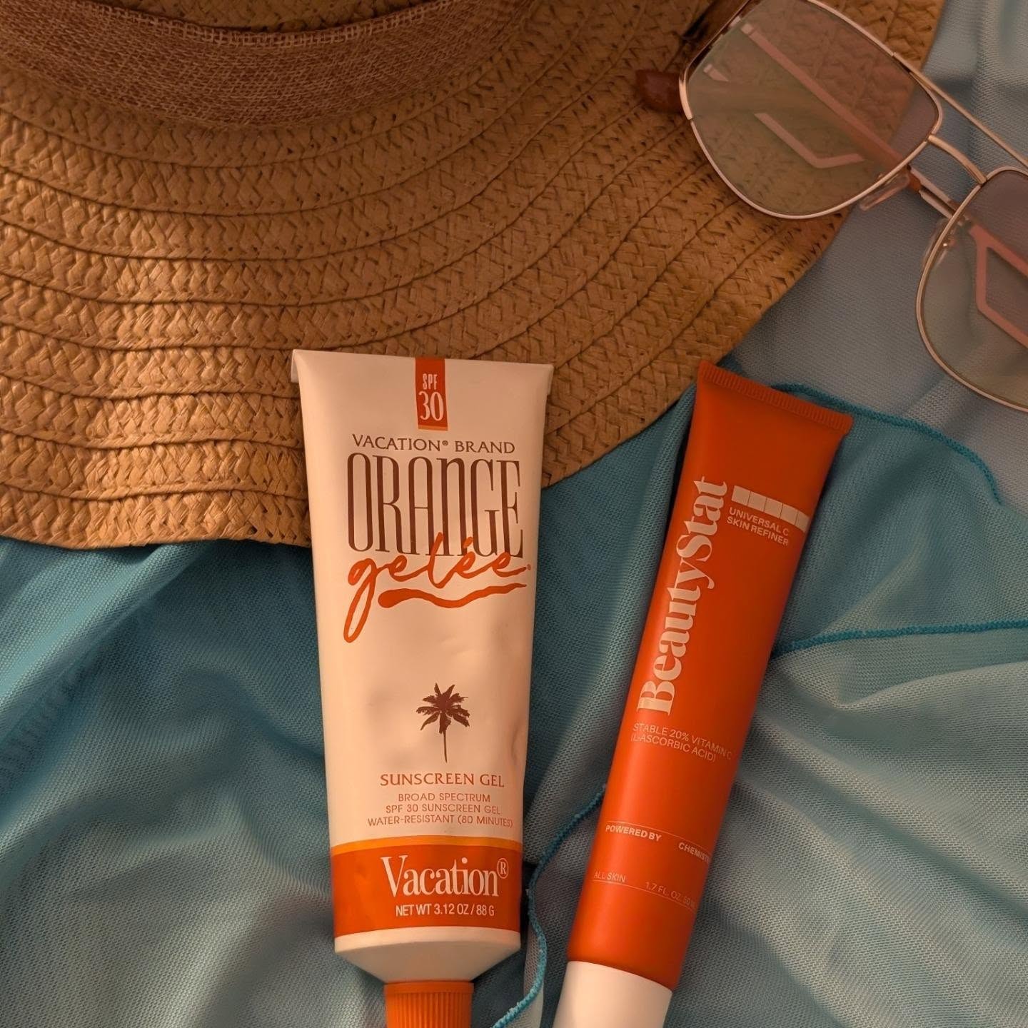 Instagram post by @kimreed930 for BeautyStat Cosmetics. Caption reads: 🧡 Celebrate Vitamin C Month 🧡 Fade, Brighten,....