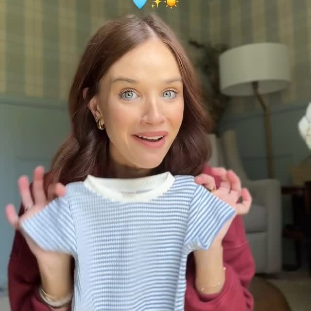 Instagram post by @thehalliescene for Gerber Childrenswear. Caption reads: I think I’m having a lot of fun with this - like a....