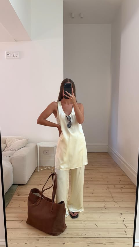 Instagram post by @mattiegouman for Assembly Label. Caption reads: Styling summer silk @assemblylabel ad.