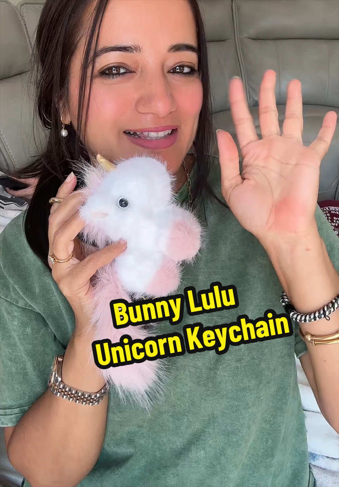 TikTok post by @neermalapaudel for Bunnylulu. Caption reads: Unicorn Keychain @BunnyLulu Original....