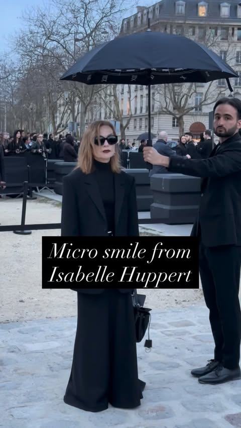 Instagram post by @sabine_roethig for Balenciaga. Caption reads: [...] ration her smiles: Isabelle Huppert at....