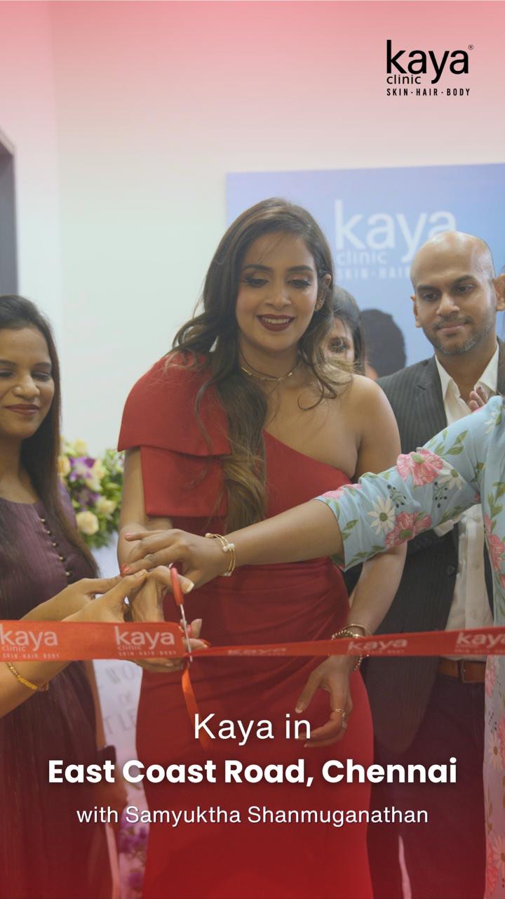 Instagram post by @samyuktha_shan for Kayak. Caption reads: Excited to be a part of the grand opening of....