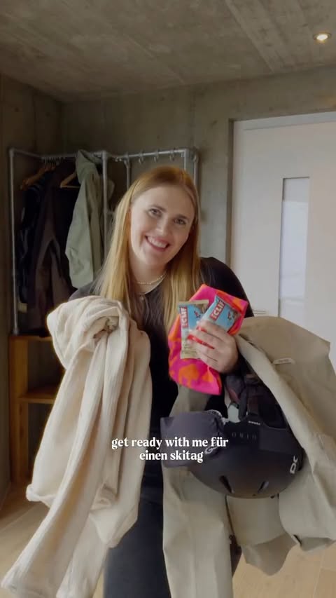 Instagram post by @majaeifert for CLIF BAR. Caption reads: GRWM for a ski day ⛷️ AD | As I’m the type of....