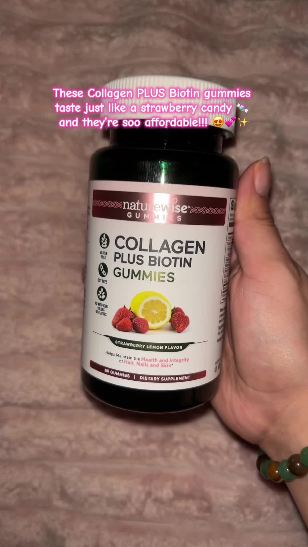 TikTok post by @jessglb02 for NatureWise. Caption reads: [...] just like regular gummies 😋🍓🍋 @NatureWise....