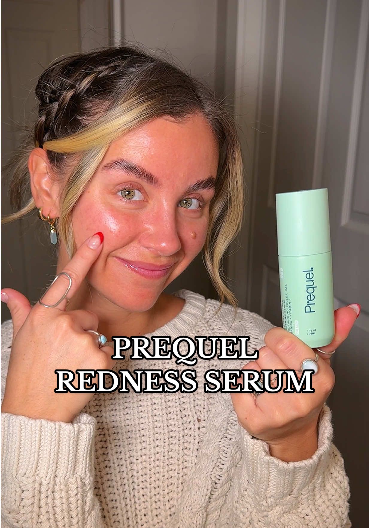 TikTok post by @lifesrad for Prequel Skin. Caption reads: [...] calm in a bottle 🫶🏼 @Prequelskin #skincare....