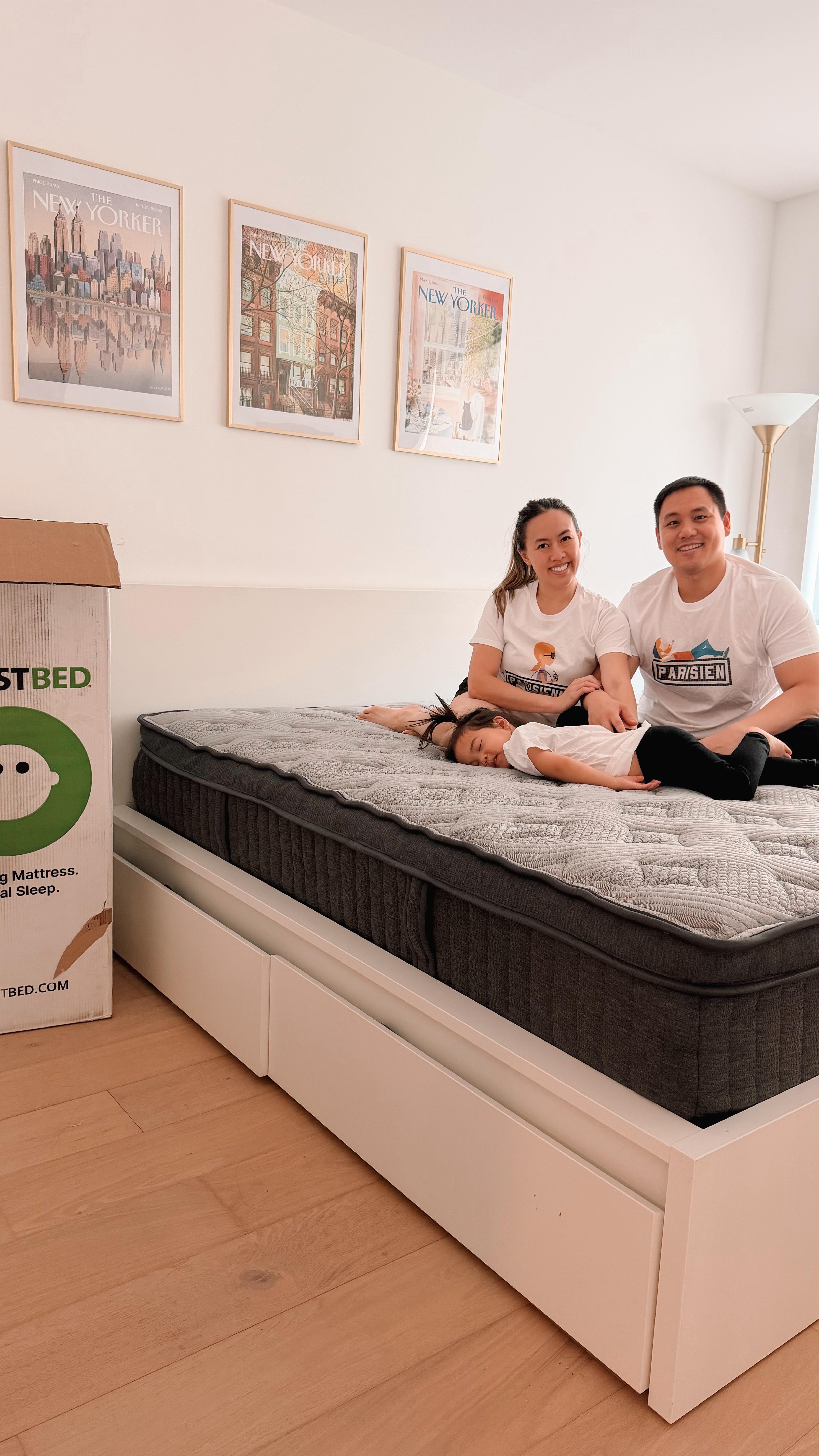 Instagram post by @thelivstyle for GhostBed. Caption reads: #ad Eeek we got a new mattress from @ghostbed so....