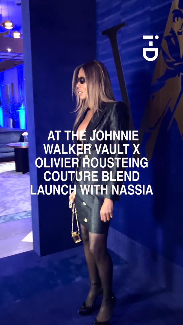 Instagram post by @nassia_ for Johnnie Walker. Caption reads: @nassia_ takes us along to the launch of the....