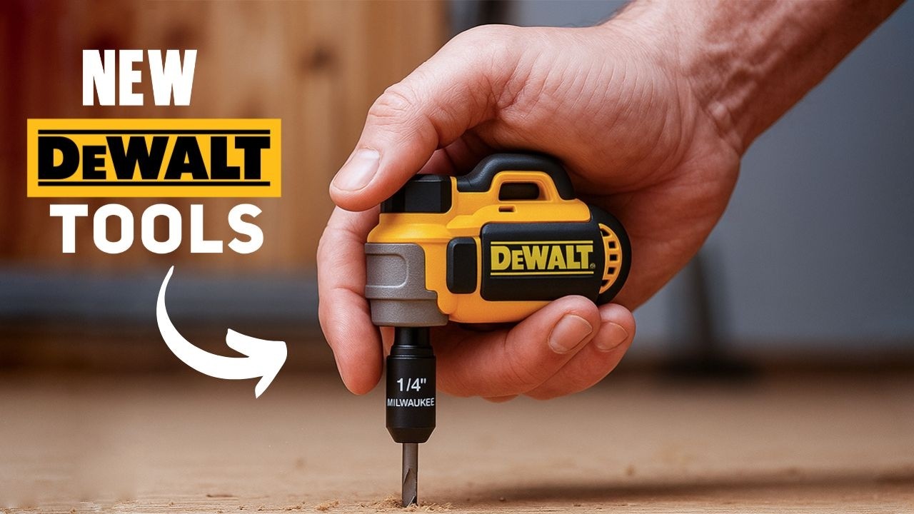 YouTube post by @ChopBusters for DEWALT. Caption reads: 20 New Coolest DeWalt Tools That Will Blow Your....