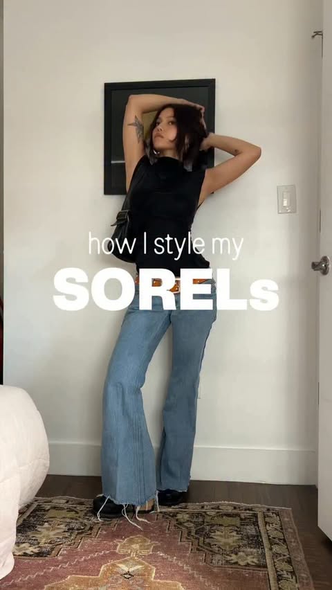 Instagram post by @emmywhereigo for SOREL. Caption reads: Always in motion this fall in my @sorelfootwear....